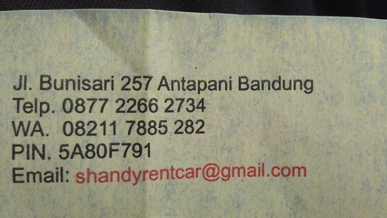 Shandy Rent Car (0) in Kec. Antapani, Kota Bandung